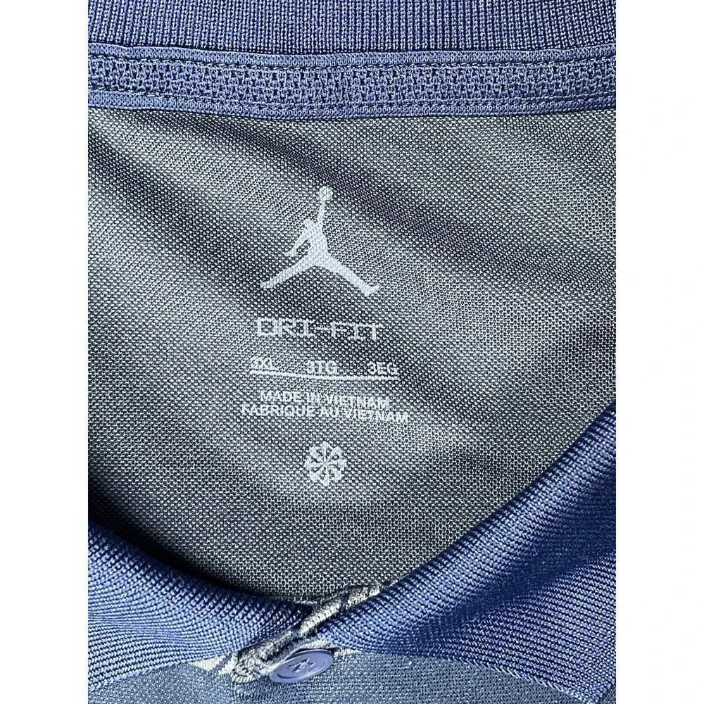 Jordan Dri-FIT Campbell Hall Mens 3XL Blue Polo Shirt Basketball Athletic School